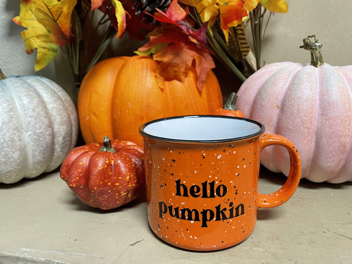Hello Pumpkin Coffee Cups-Seasonal-Whiskey Ray's Boutique-Whiskey Ray's Boutique, Women's Western Wear Boutique in Waxahachie, TX