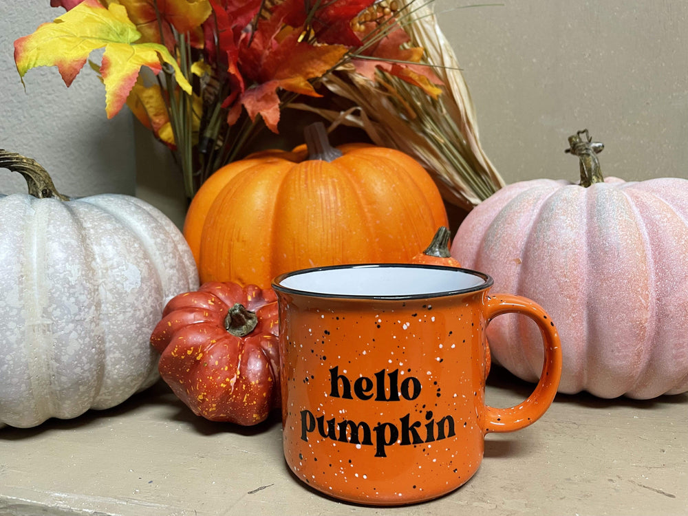 Hello Pumpkin Coffee Cups-Seasonal-Whiskey Ray's Boutique-Whiskey Ray's Boutique, Women's Western Wear Boutique in Waxahachie, TX