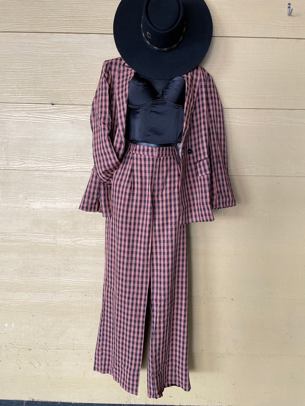 Gingham Blazer-Blazers-Whiskey Ray's Boutique-Whiskey Ray's Boutique, Women's Western Wear Boutique in Waxahachie, TX
