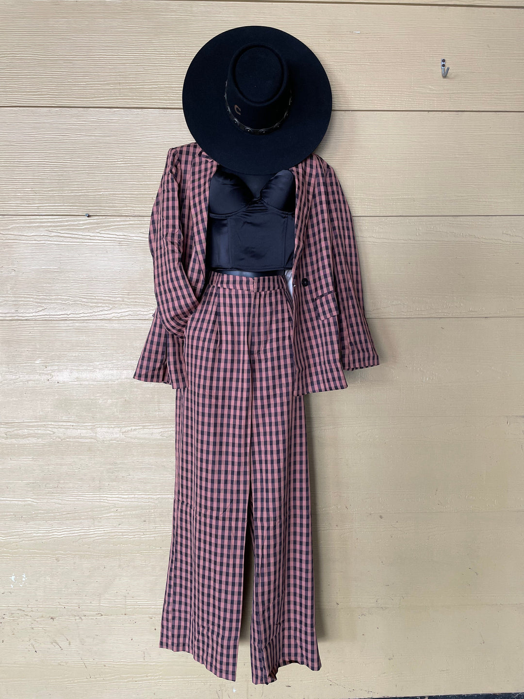 Gingham High waisted pants-Pants-Whiskey Ray's Boutique-Whiskey Ray's Boutique, Women's Western Wear Boutique in Waxahachie, TX