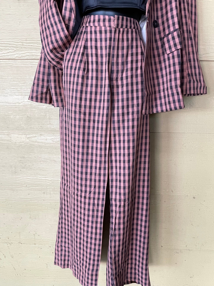 Gingham High waisted pants-Pants-Whiskey Ray's Boutique-Whiskey Ray's Boutique, Women's Western Wear Boutique in Waxahachie, TX