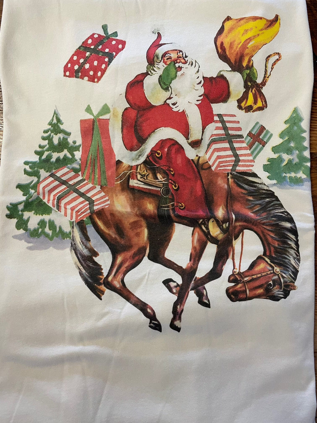 Bucking Santa-Graphic Tops-Whiskey Ray's Boutique-Whiskey Ray's Boutique, Women's Western Wear Boutique in Waxahachie, TX