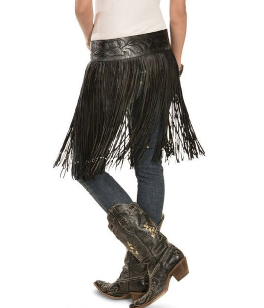 Hand Tooled Fringe Belt-Belts-Whiskey Ray's Boutique-Whiskey Ray's Boutique, Women's Western Wear Boutique in Waxahachie, TX