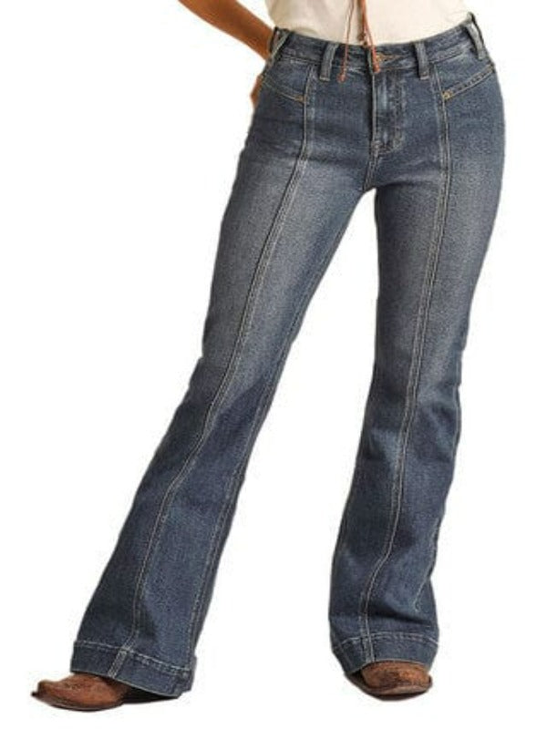 High Rise Extra Stretch Front Seam Trousers-Jeans-Rock & Roll Denim-Whiskey Ray's Boutique, Women's Western Wear Boutique in Waxahachie, TX