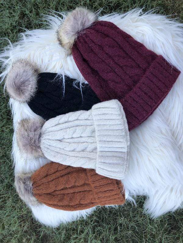 Pom Pom beanies-Hats-Whiskey Ray's Boutique-Whiskey Ray's Boutique, Women's Western Wear Boutique in Waxahachie, TX