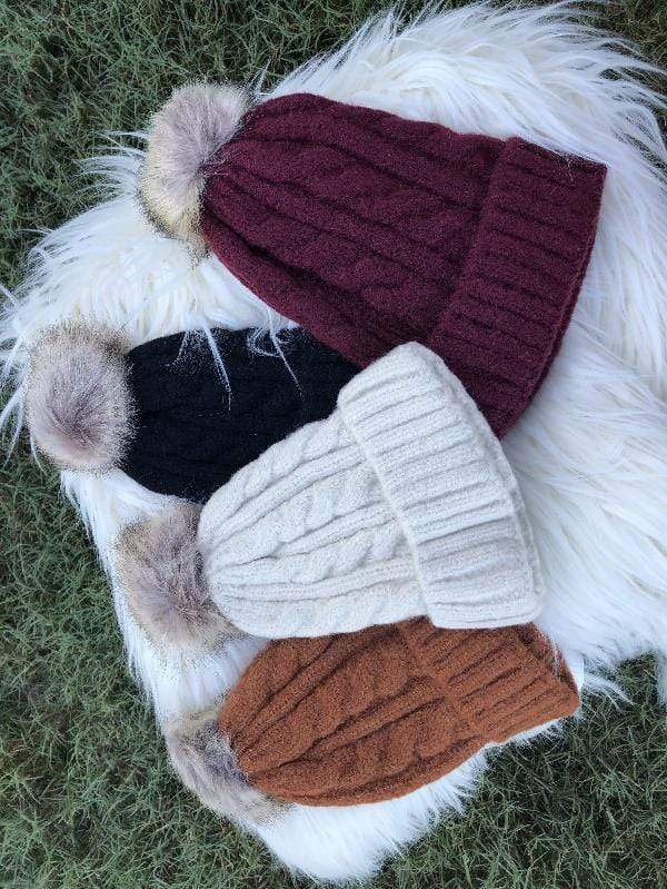 Pom Pom beanies-Hats-Whiskey Ray's Boutique-Whiskey Ray's Boutique, Women's Western Wear Boutique in Waxahachie, TX