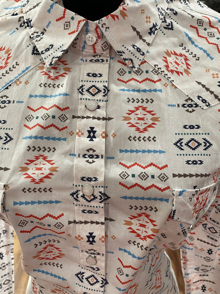 Pandhandle Women's Aztec Long sleeve western shirt-Long Sleeves-Panhandle-Whiskey Ray's Boutique, Women's Western Wear Boutique in Waxahachie, TX