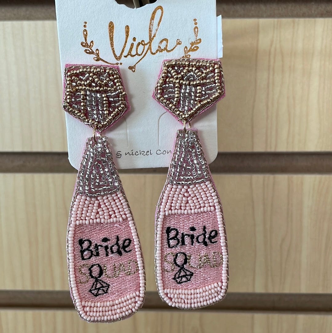 Bride Squad Bead Earrings-Earrings-Whiskey Ray's Boutique-Whiskey Ray's Boutique, Women's Western Wear Boutique in Waxahachie, TX