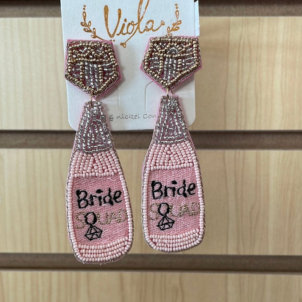 Bride Squad Bead Earrings-Earrings-Whiskey Ray's Boutique-Whiskey Ray's Boutique, Women's Western Wear Boutique in Waxahachie, TX