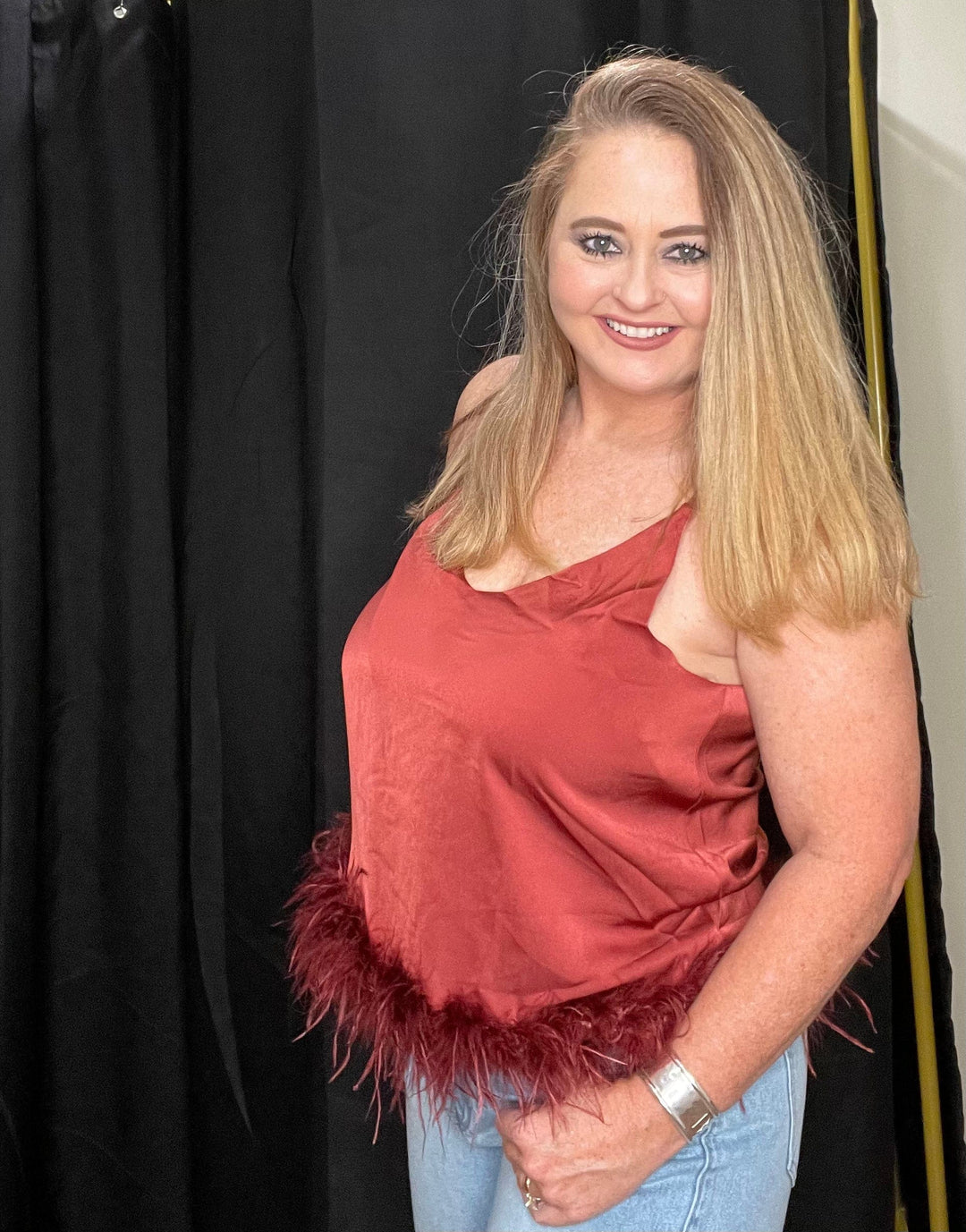 Raelynn Feather Cami-Sleeveless-Whiskey Ray's Boutique-Whiskey Ray's Boutique, Women's Western Wear Boutique in Waxahachie, TX