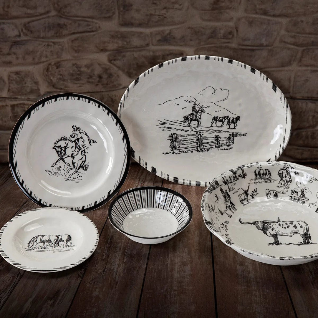 RANCH LIFE MELAMINE DINNERWARE SET-Tableware-Whiskey Ray's Boutique-Whiskey Ray's Boutique, Women's Western Wear Boutique in Waxahachie, TX