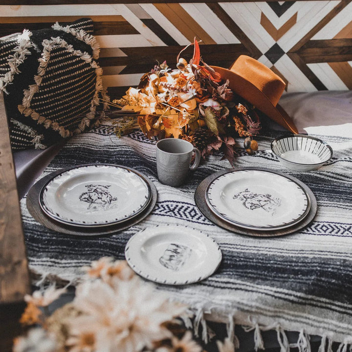 RANCH LIFE MELAMINE DINNERWARE SET-Tableware-Whiskey Ray's Boutique-Whiskey Ray's Boutique, Women's Western Wear Boutique in Waxahachie, TX
