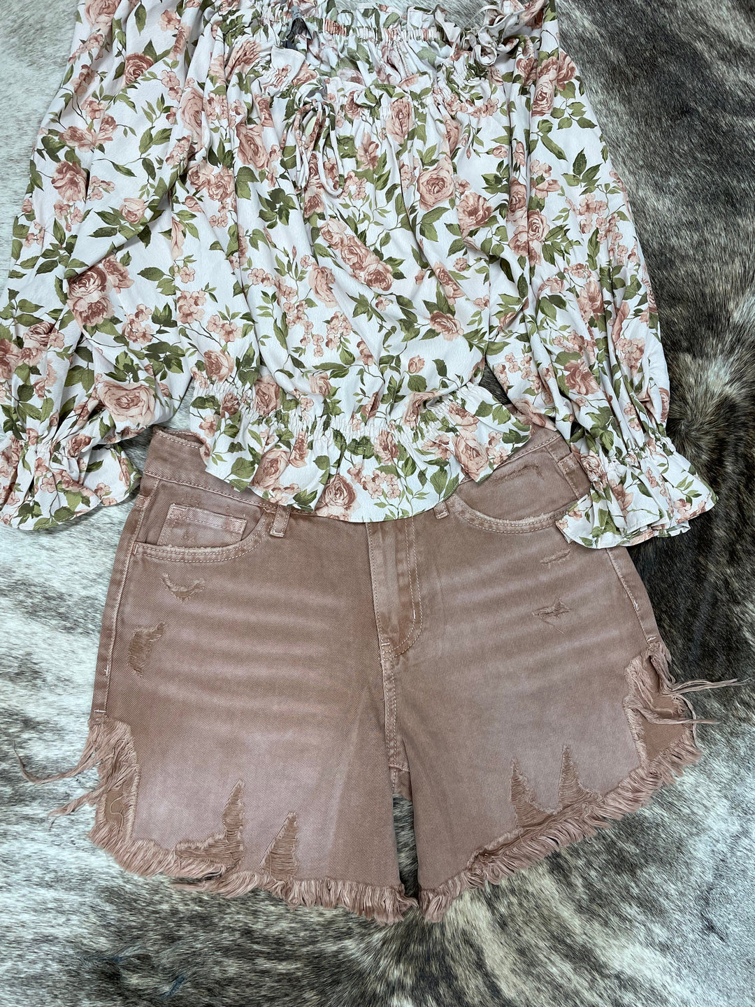 Rebecca High Rise Dusty Rose Shorts-Shorts-Whiskey Ray's Boutique-Whiskey Ray's Boutique, Women's Western Wear Boutique in Waxahachie, TX
