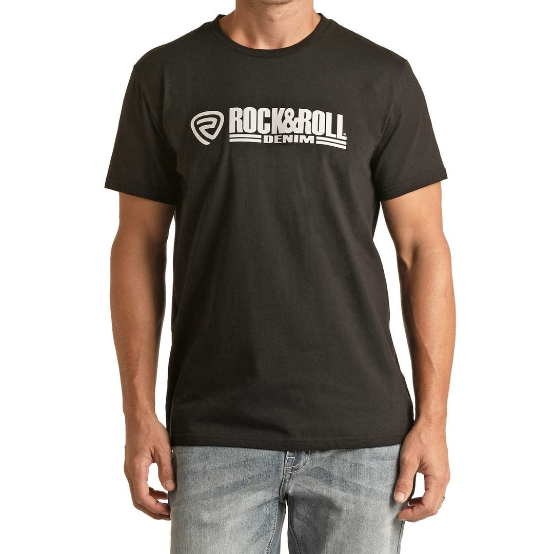 Rock & Roll Denim Logo Tee-Men's Shirts-Whiskey Ray's Boutique-Whiskey Ray's Boutique, Women's Western Wear Boutique in Waxahachie, TX