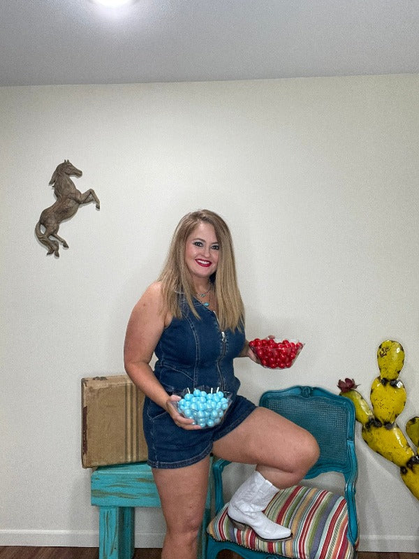 Rock & Roll Denim Romper-Jumpsuits & Rompers-Whiskey Ray's Boutique-Whiskey Ray's Boutique, Women's Western Wear Boutique in Waxahachie, TX