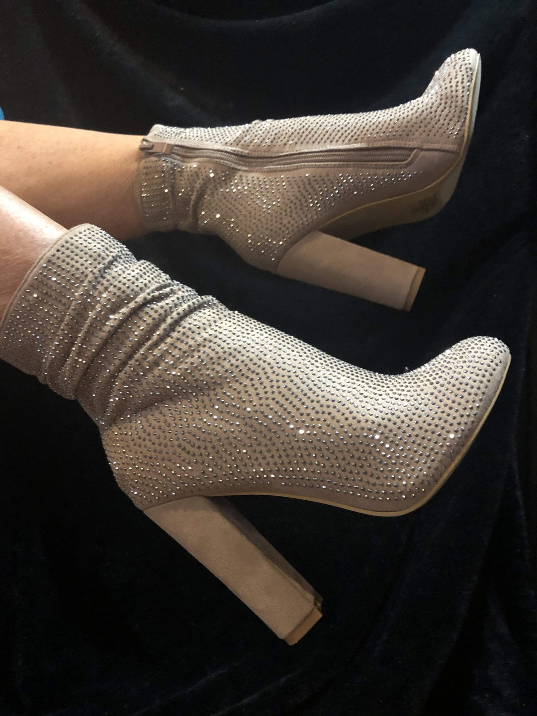 Bling Booties-Taupe-Boots-Whiskey Ray's Boutique-Whiskey Ray's Boutique, Women's Western Wear Boutique in Waxahachie, TX