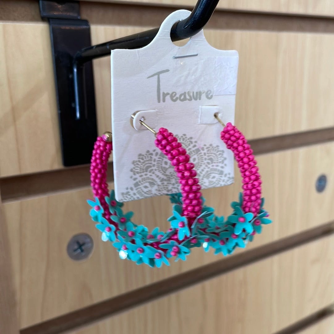 Hoop Seed Bead Earrings-Earrings-Whiskey Ray's Boutique-Whiskey Ray's Boutique, Women's Western Wear Boutique in Waxahachie, TX