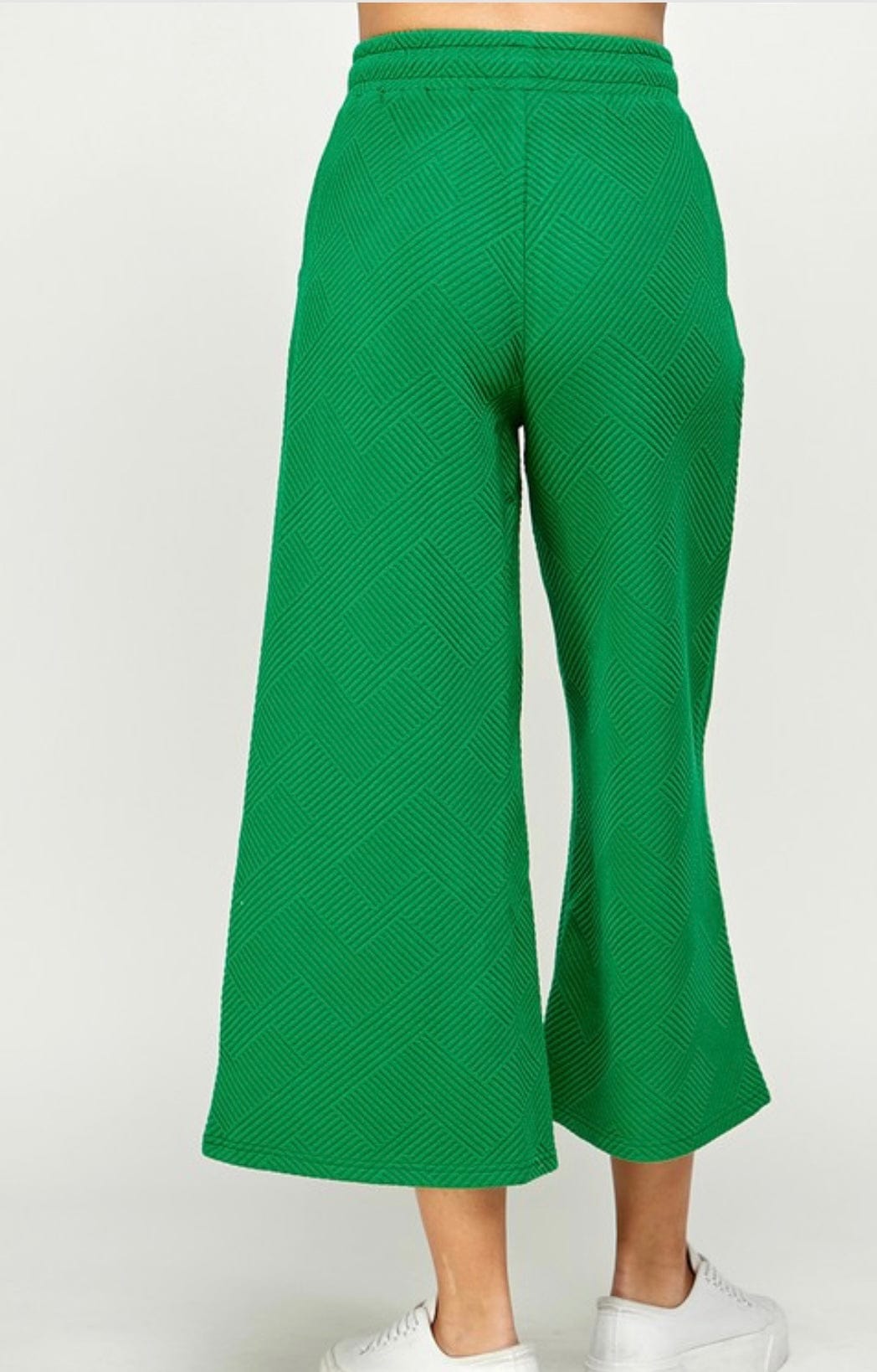Textured Cropped Wide Pants-Pants-Whiskey Ray's Boutique-Whiskey Ray's Boutique, Women's Western Wear Boutique in Waxahachie, TX