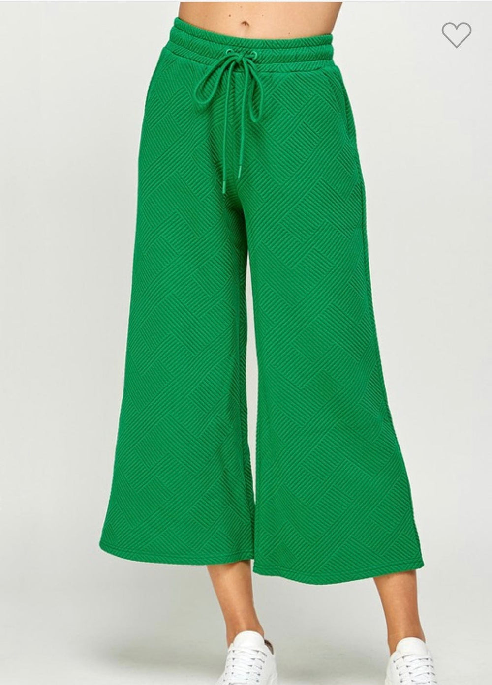 Textured Cropped Wide Pants-Pants-Whiskey Ray's Boutique-Whiskey Ray's Boutique, Women's Western Wear Boutique in Waxahachie, TX