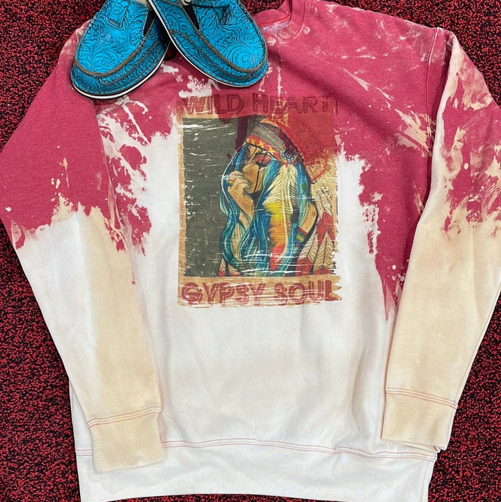 Wild heart Gypsy Soul Sweatshirt-Graphic Tops-Whiskey Ray's Boutique-Whiskey Ray's Boutique, Women's Western Wear Boutique in Waxahachie, TX