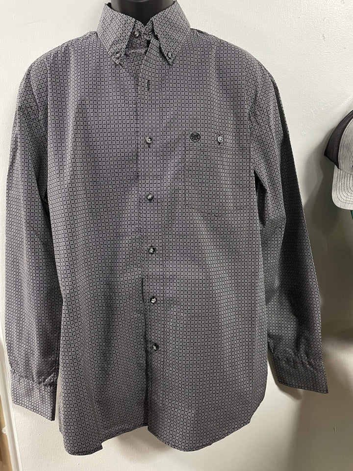Wrangler® Classics Long Sleeve Shirt - Black-Men's Shirts-Whiskey Ray's Boutique-Whiskey Ray's Boutique, Women's Western Wear Boutique in Waxahachie, TX
