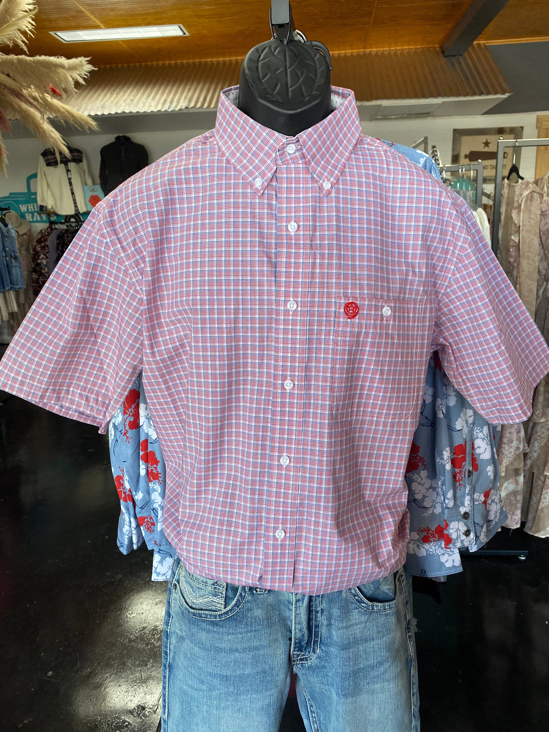 Wrangler George Strait Plaid Short Sleeve Shirt-Men's Shirts-Wrangler-Whiskey Ray's Boutique, Women's Western Wear Boutique in Waxahachie, TX