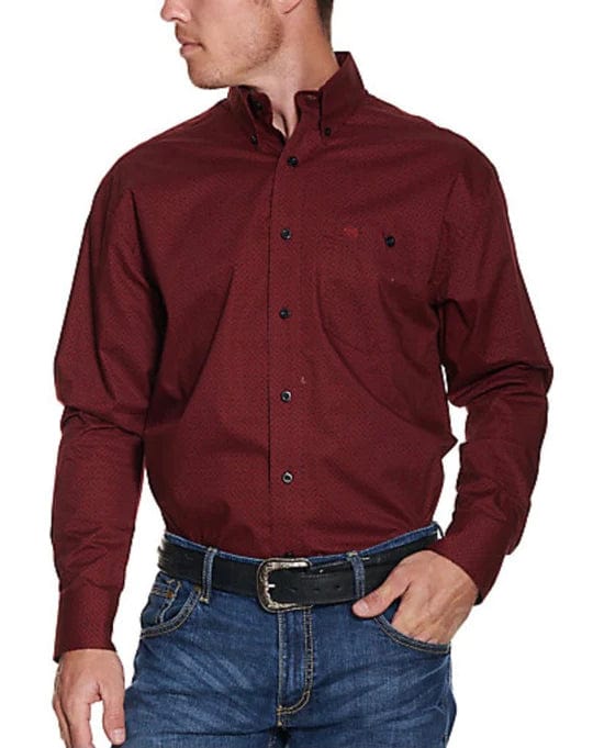 Wrangler Diamond Geo Print Shirt-Men's Shirts-Wrangler-Whiskey Ray's Boutique, Women's Western Wear Boutique in Waxahachie, TX