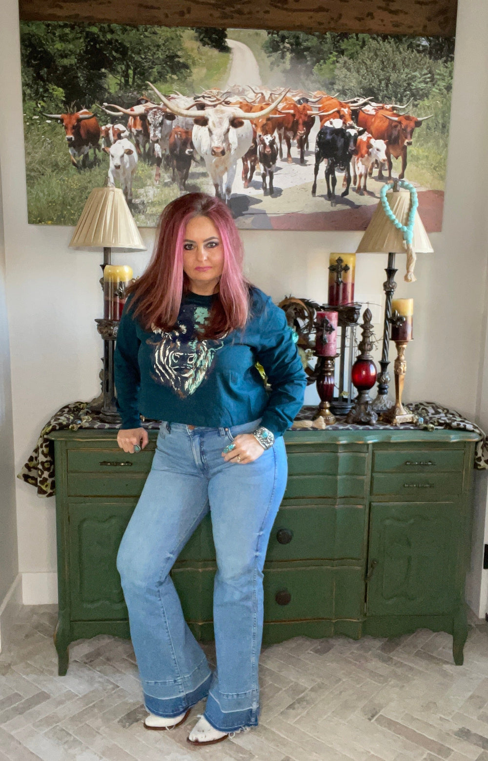 Wrangler® Retro® The Green Trouser Jean - High Rise - Wilma-Jeans-Wrangler-Whiskey Ray's Boutique, Women's Western Wear Boutique in Waxahachie, TX