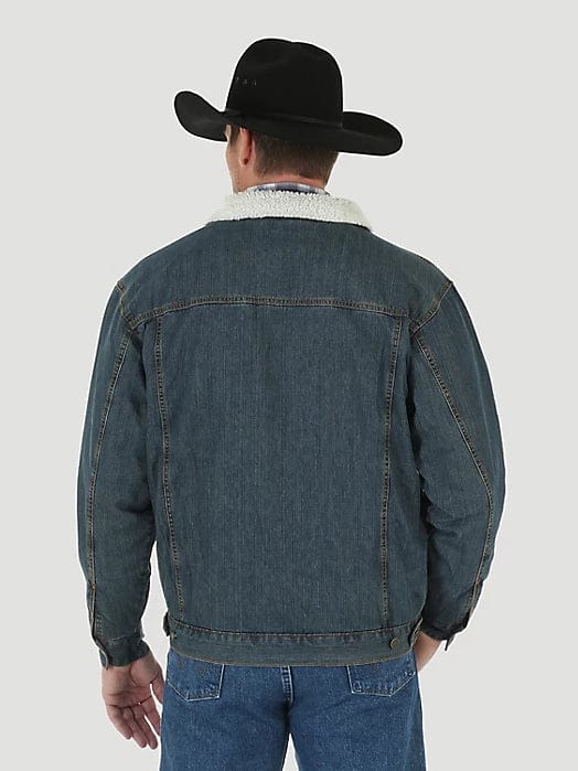 WRANGLER® WESTERN STYLED SHERPA LINED DENIM JACKET IN RUSTIC-Coats & Jackets-Wrangler-Whiskey Ray's Boutique, Women's Western Wear Boutique in Waxahachie, TX