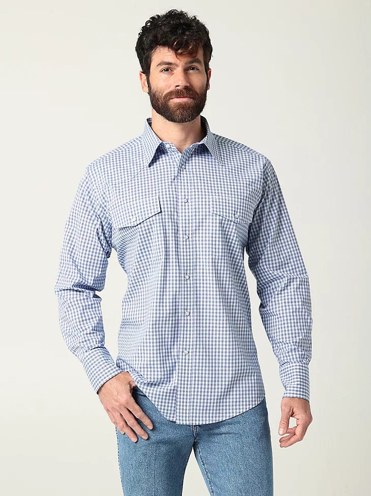 Wrangler Wrinkle Resist Pearl Snap Shirt-Men's Shirts-Wrangler-Whiskey Ray's Boutique, Women's Western Wear Boutique in Waxahachie, TX